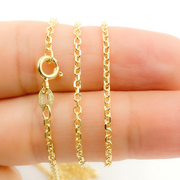 14K Solid Gold Diamond Cut Cable Link Chain